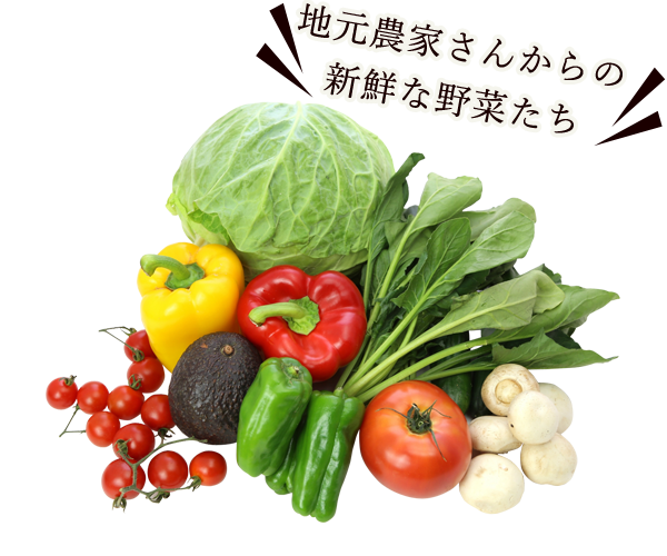 地元農家さんからの新鮮な野菜たち